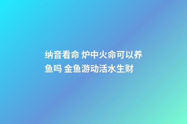 纳音看命 炉中火命可以养鱼吗 金鱼游动活水生财